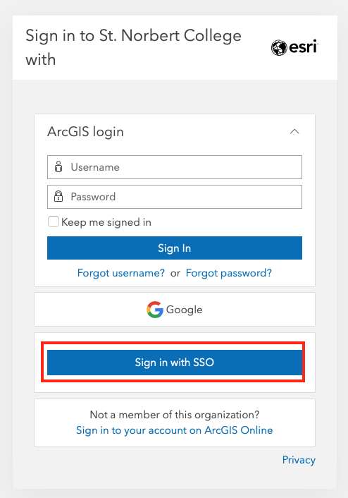 How To Sign Up For An Arcgis Online Account St Norbert College